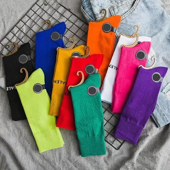 

Harajuku Cool Skateboard Rainbow Skateboard Middle tube Socks Fashion Art Hipster Colorful Loose Cotton Socks Female