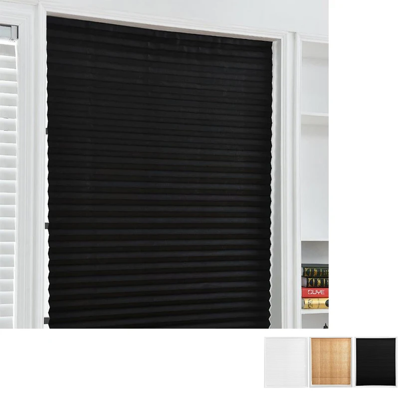 Persianas plisadas autoadhesivas para cortinas de ventanas medio Blackout para cortinas de balcón de cocina de baño 12 estilos de persianas para el hogar Persianas plisadas autoadhesivas para cortinas de ventanas medio Blackout para cortinas de balcón de cocina de baño 12 estilos de persianas para el hogar