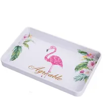 Меламиновый домашний нескользящий поднос для гостиной, Европейский кухонный прямоугольный поднос для чая, тарелка для чашки, креативные поддоны для хранения фруктов и еды