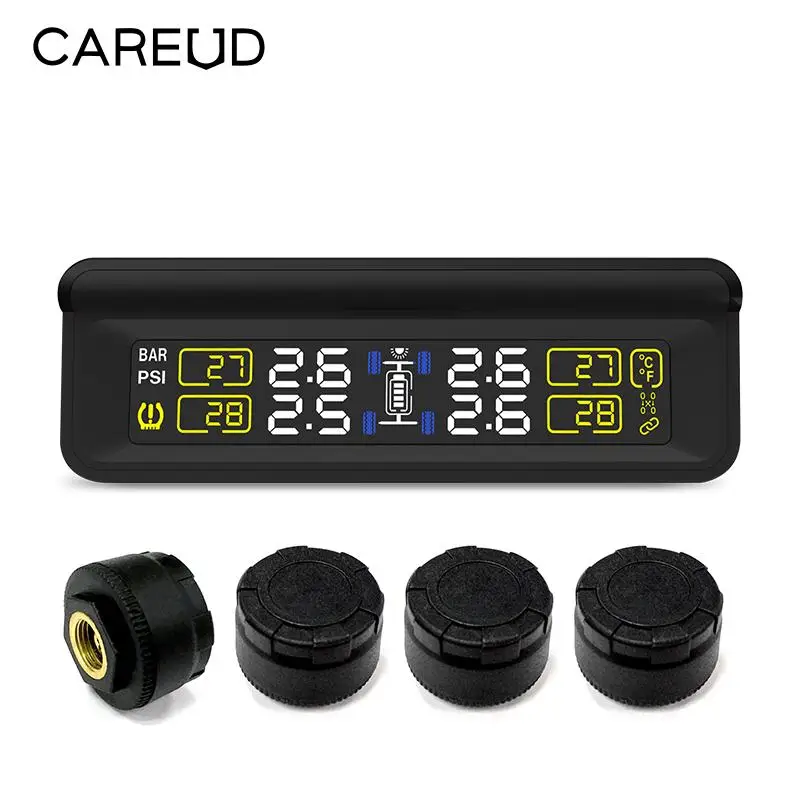 Солнечная батарея с ЖК дисплеем система контроля давления в шинах TPMS 4 сменными