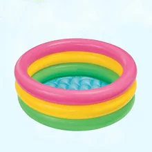 Детский Радужный круглый надувной бассейн для малышей, летний легкий комплект для бассейна с фильтром PumpFF4