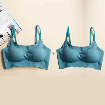 

PAERLAN Ladies Bra Fixed Shoulder Strap Without Steel Ring Bra Sexy Lingerie Tops Large Size Cup Underwear