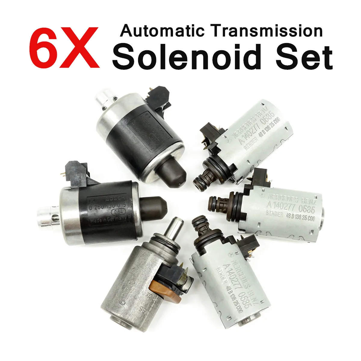 

6Pcs 722.6 Solenoids Fit for Mercedes for Benz 5-SPEED Automatic Transmission Part Alloy Plastic Assembly Products Motors Parts