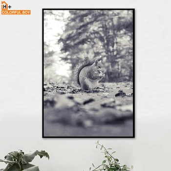 

COLORFULBOY Wall Art Canvas Painting Cute Squirrel Nordic Posters And Prints Landscape Wall Pictures For Living Room Kids Decor