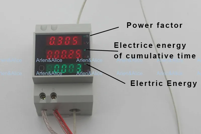 Din-рейка светодиодный Вольтметр Амперметр активная мощность и коэффициент мощности время счетчик энергии Напряжение Ток переменного тока 80-300 В 0-100.0A