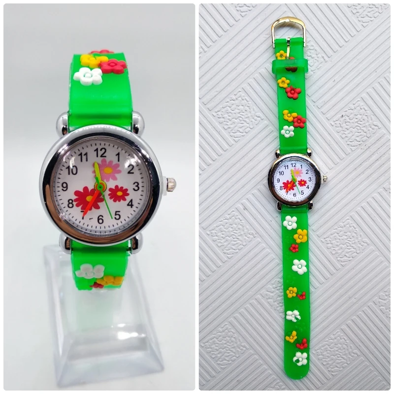 

Fashion 3D Flower Watches children life waterproof kids watch girls outdoor sports clock quartz wristwatches relojes kol saati