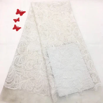 

French lace fabric high quality 2018, new 3D flower African lace fabric, tulle lace wedding dress RF2750