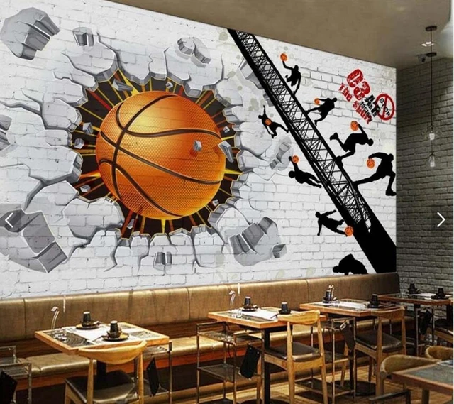 Custom Basketball Wallpaper, White Brick Wall Basketball ...
