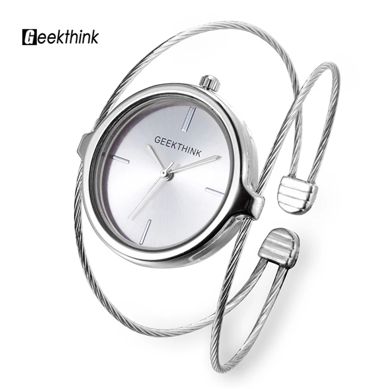 

Women's Watches Fashion Unique Double Ring Bracelet Watch Women luxury brand Rose Gold Silver Dress Ladies Wristwatch Gifts PJ