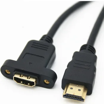 

10pcs/lot HDMI Extension Cable Male to Female With Screw Panel Mount V1.4