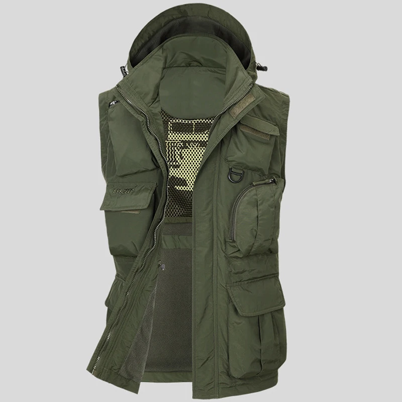 Military Mens Vest Coat Outdoor Jackets Fishing Hiking Coat European and American Mans Jacket Coat Mesh 4XL Streetwear B702
