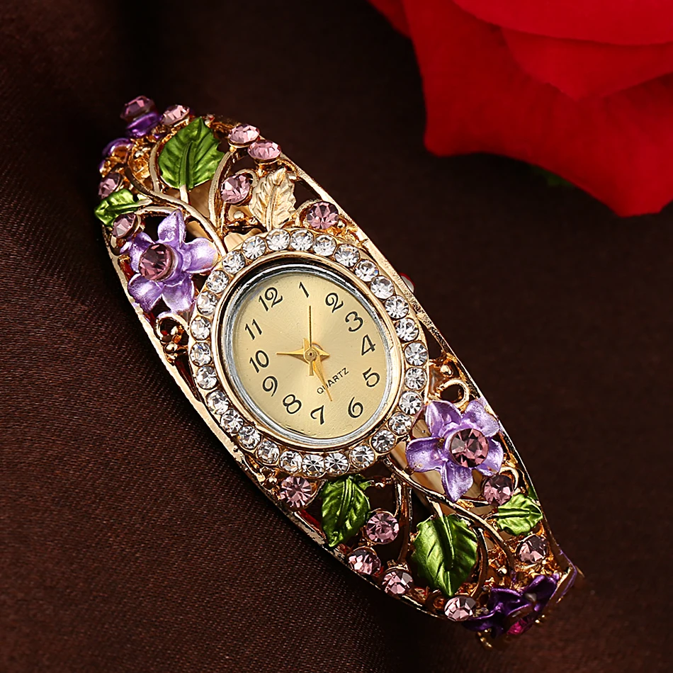 

Women Retro Watch Fashion Bangle Stylish Montre Femme Dress watch Crystal Luxury Alloy Reoljes Stainless steel Wristwatches