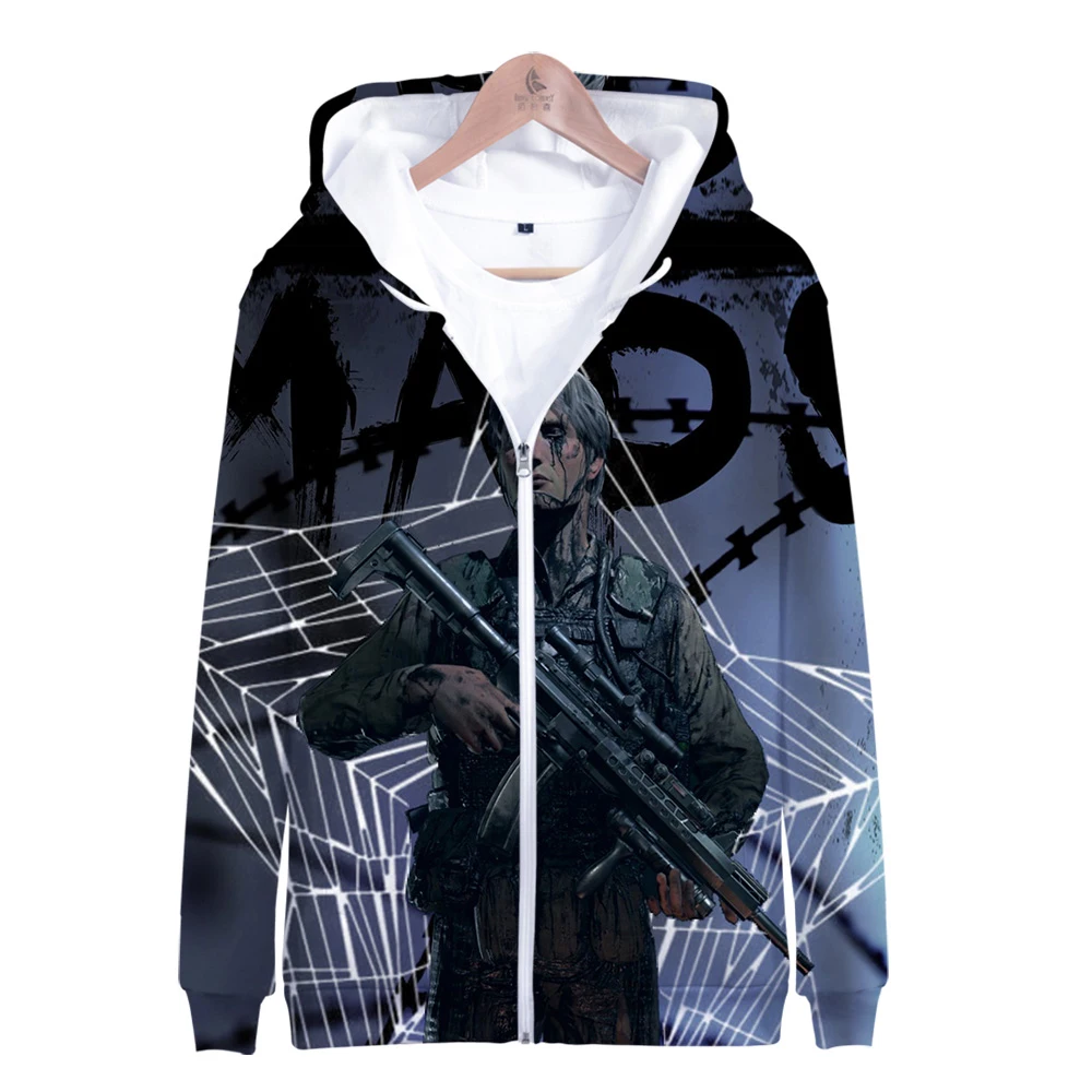 

3D Death Stranding Men Zipper Hoodie Off Black And White Multiple Colors Hooded Sweatshirt Kpop Harajuku Winter Male Outerwear