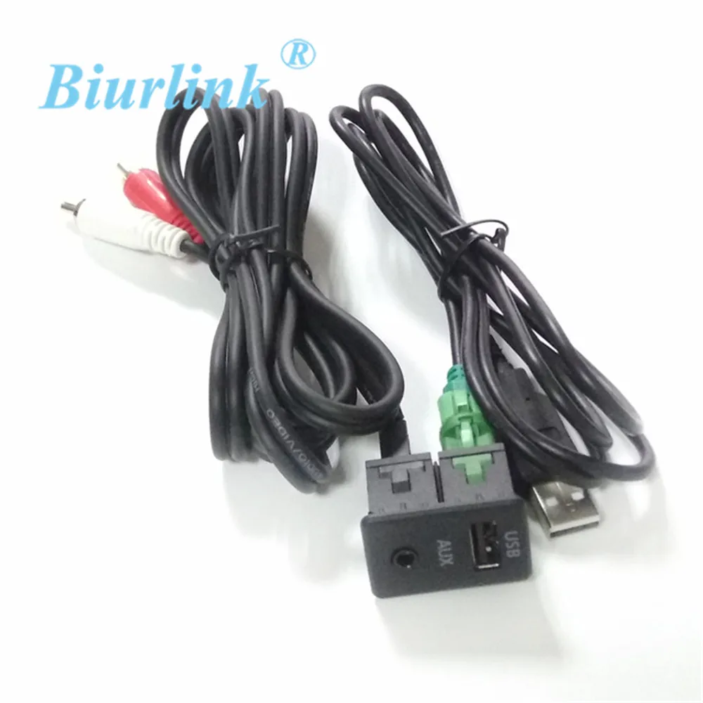 

Biurlink 2019 AUX USB Connector DIY Extend AUX USB Switch Button For Pioneer Alpine Caska Car Radio DVD CD with Female RCA Port