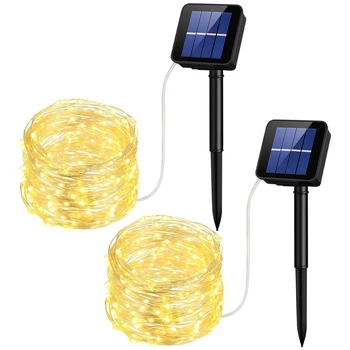 

Solar Powered led String Lights USB Copper Wire Lights Starry String led strip Christmas Party Wedding Decoration warm white