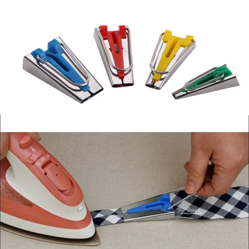 

1Pc Plastic Alloy Sewing Accessories Bias Tape Makers - 5 size 6mm 12mm 18mm 25mm Bias Binding Tape Maker Machine Tool Sewing