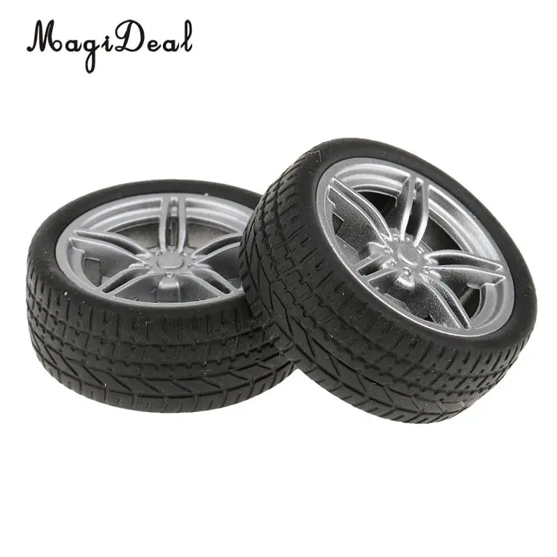 MagiDeal High Quality 2Pcs 40mm Rubber Wheels Inflatable Tire Tube Toy for RC remote Control Parts DIY Vehicles Toys