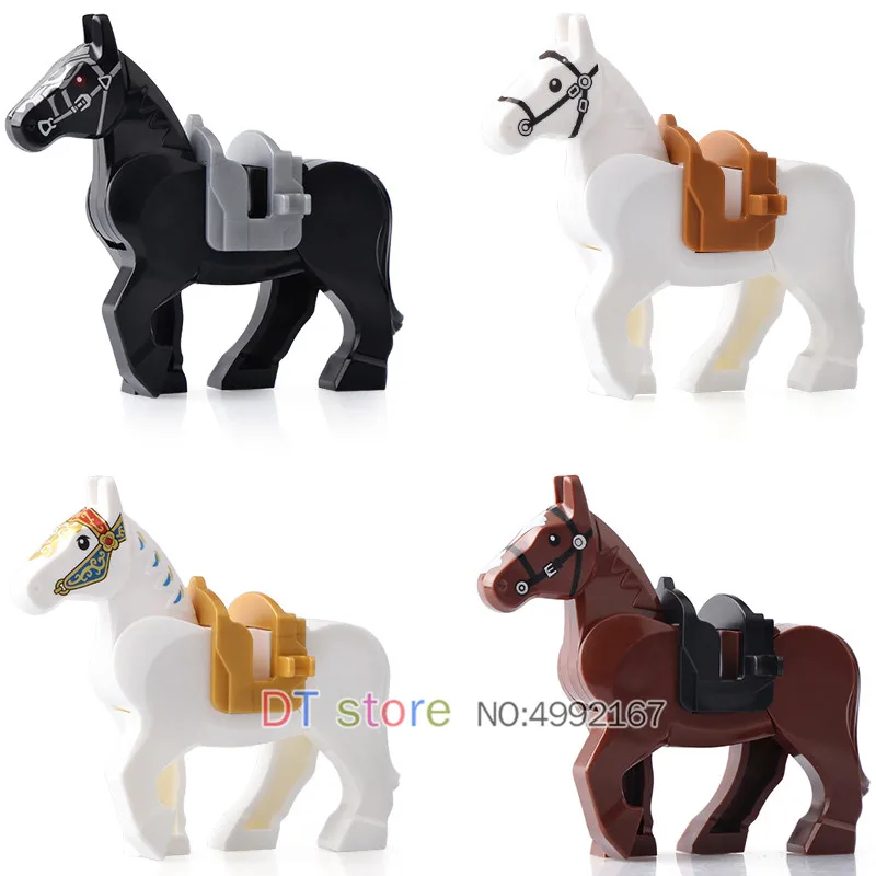 

Lord of the Rings LegoING Medieval Knights Horse Battle Steed Wolf Building Blocks Bricks Toys for Children Gift X0169