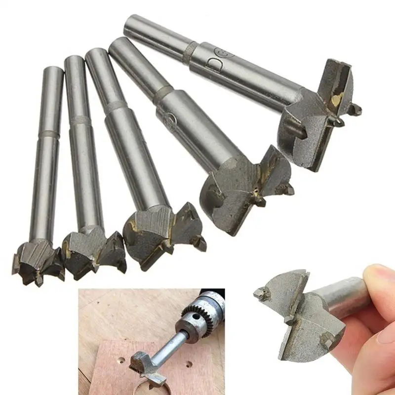 Lemonbest 5pc Carpentry Hole Opener Punch Bit Special Low Price Exit Wood Cutting Tool Flat Wing Bore Reaming Hinge