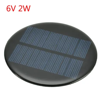 

6V 2W 0.35A Solar Power 80MM DIY Mini Polycrystalline Silicon Solar Cell Module Circle Round Solar Panel Epoxy Board