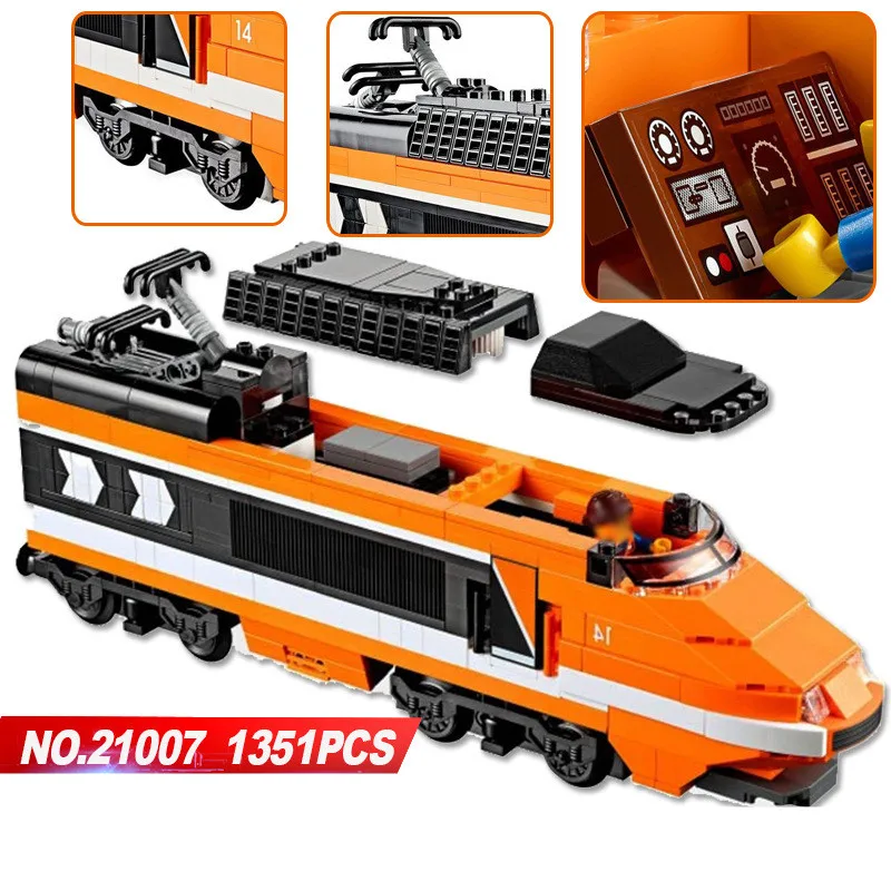 

Lepin 21007 Technic Series The Horizon Express Model 10233 Horizon Train Educational Building Blocks Bricks Toys 1351pcs Gift