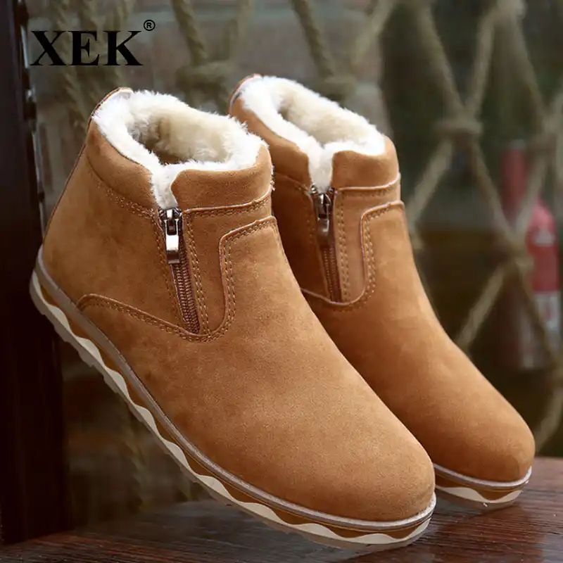 mens snow boots with zipper