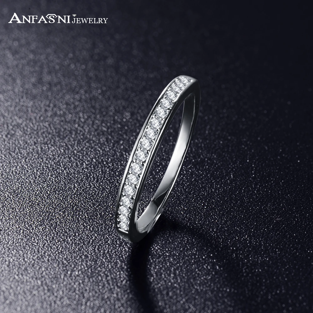 

ANFASNI Simple Style Small Rings Real Silver Color Plt AAA Cubic Zirconia Rings For Women Wholesale CRI0101-B