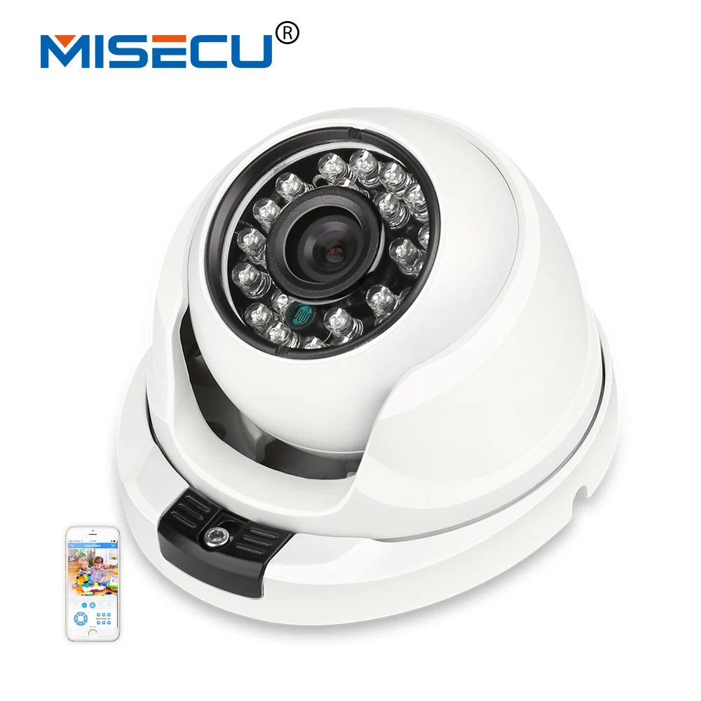 MISECU HI3518E 1280*960P 1.3MP 48V POE 24pcs leds IP Camera POE Dome ...