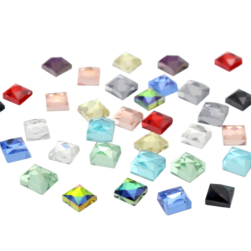 

Lucia Crafts 100pcs/lot 6*6mm FlatBack Hot Fix Stones Square Glass Rhinestones Wedding Dress Bags Decoration G0110