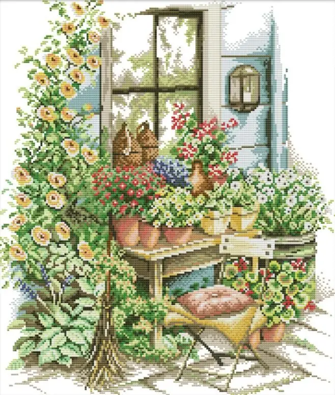 spring garden ,Counted Cross Stitch 1 4thCT Cross Stitch Sets Wholesale