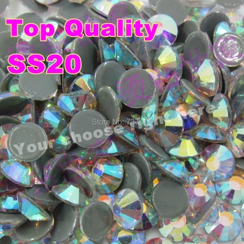 

Top Quality Hot Fix Rhinestone,More Shiny,More Brigst hotfix stones Crystal AB ss20 10gross/bag ,With glue