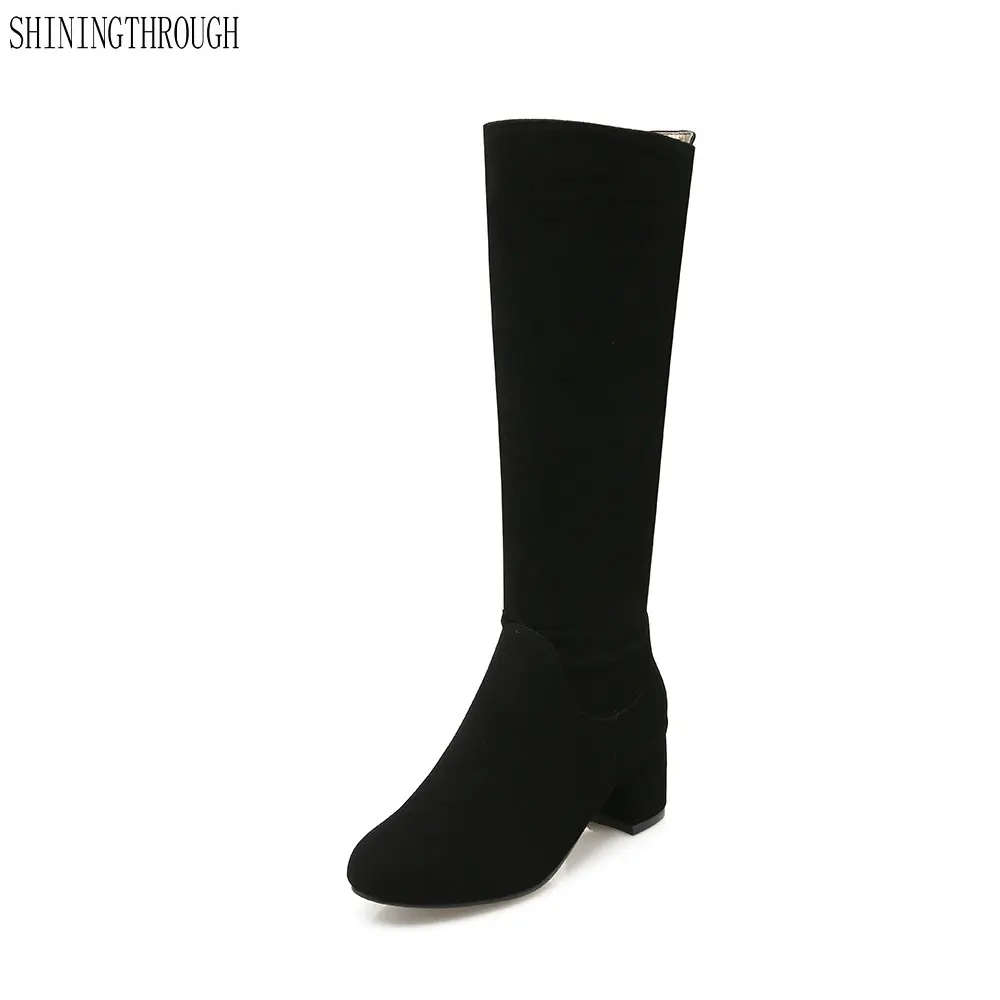 

New winter boots high heels boots woman knee high women boots sexy casual shoes woman ladies boots large size 34-43