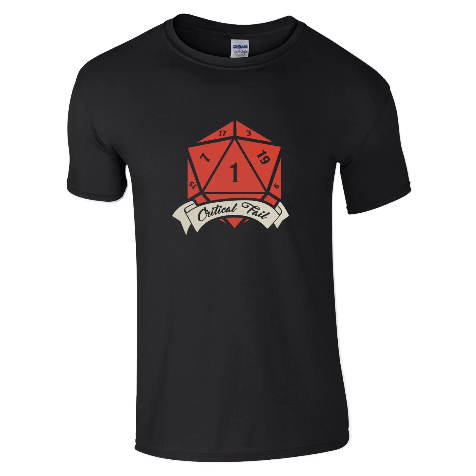 Critical Fail T Shirt D&D Dice Dungeons and Dragons D20 Master DM Gift