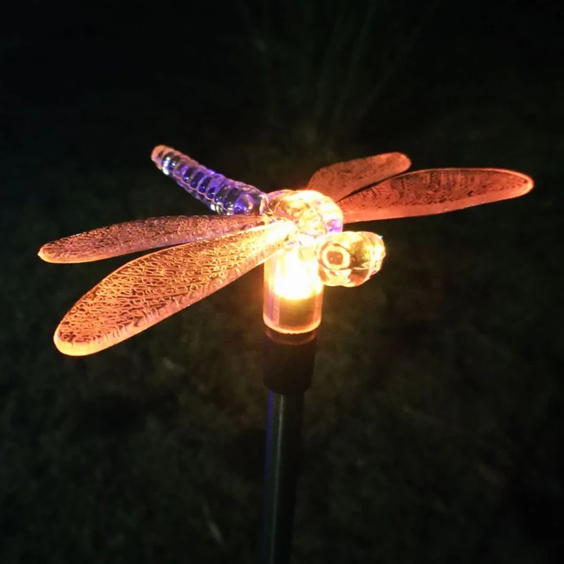 Lâmpada do Gramado do Jardim Solar à Prova Pássaro para Casa Luzes do Pátio Lote Luz d' Água Borboleta Colorida Dragonfly Paisagem Caminho 3 Pçs - Led 14 Lâmpadas solares