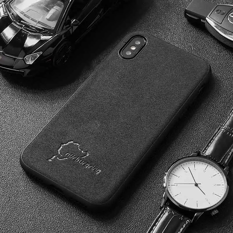 حار نوربورغرينغ سوبر سباق GTI غطاء حقيبة لهاتف أي فون 6 زائد 7 S 7 زائد 8 8 زائد X XR XS ماكس الفاخرة سيارة الجلود الهاتف كوكه فوندا