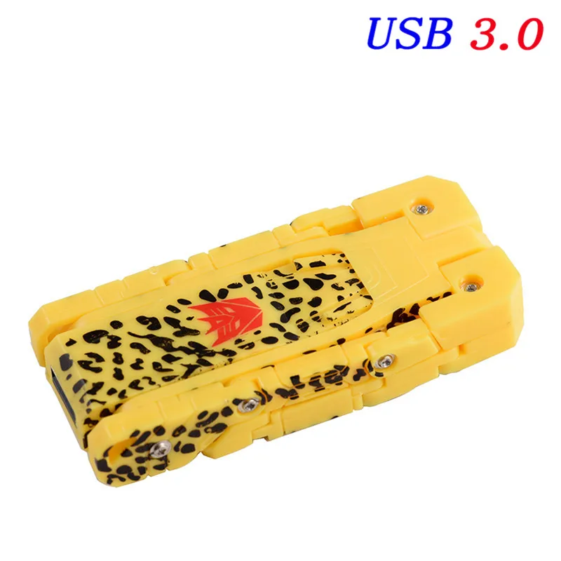 JASTER горячая Распродажа U диск 32g специальное предложение мультяшный персонаж USB 3,0 16g крутой трансформационный робот подарок U диск 64G - Цвет: yellow