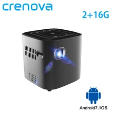CRENOVA 2019 Newest Mini Projector For Full HD 1080P Android 7.1.2 OS Portable DLP Projector With WIFI Bluetooth Battery Beamer