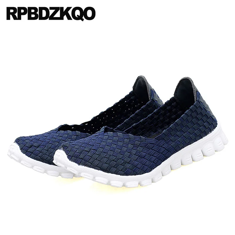 Potentieel kijken Planeet Women Lightweight Woven Elastic Shoes Silver Flats Chinese Slip On  Breathable Summer Navy Blue Designer Round Toe Cheap 2021 - Flats -  AliExpress