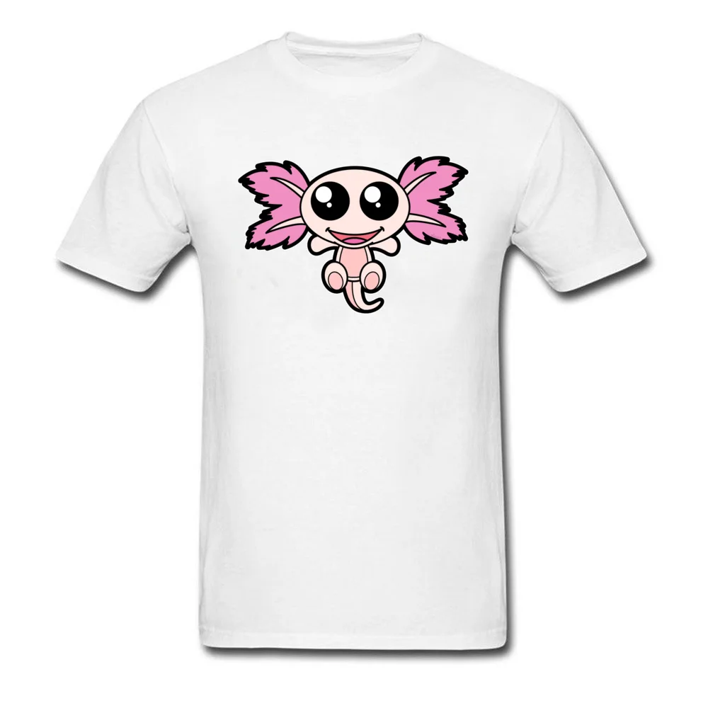 Pinky The Axolotl Casual Short Sleeve Tees Father Day Round Neck 100% Cotton Fabric Boy T Shirt Casual Tee-Shirt Funny Pinky The Axolotl white