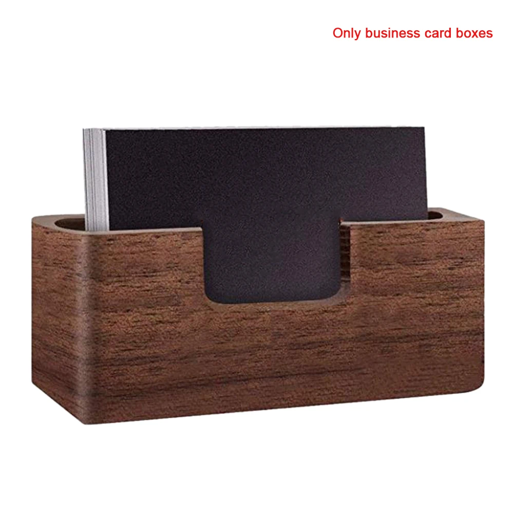 

Box Wood Single Compartment Filing Practical Business Shelf Tables Organizer Storage Desk Case Card Display Holder Professional