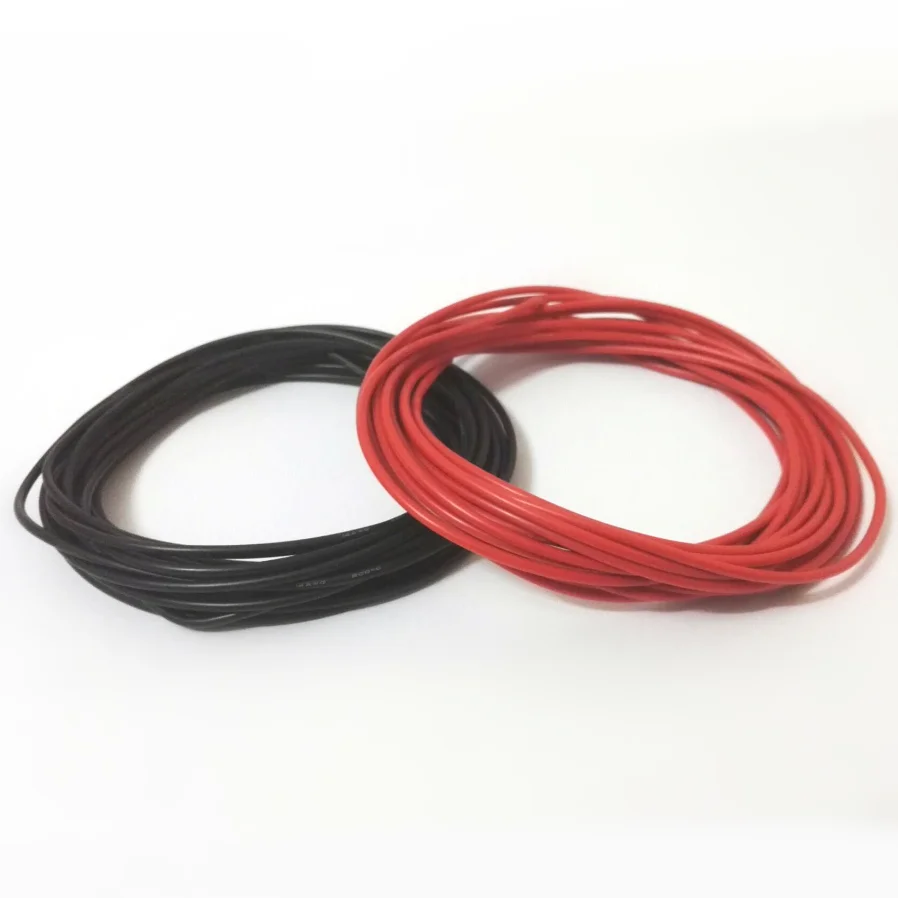 

1meter Red+1meter Black Silicon Wire 12AWG 14AWG 16AWG 22AWG 24AWG Heatproof Soft Silicone Silica Gel Wire Cable