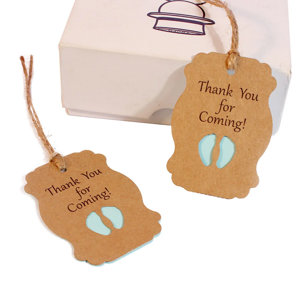 

50Pcs/packet Little Baby Footprinted Invatation Card for Birthday Party HYD88