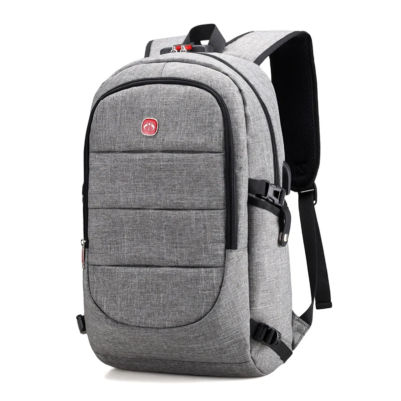 AHRI Оксфорд рюкзак большой емкости ноутбука Рюкзаки Сумка на плечо с кодовым замком безопасности, USB кабель и зарядный порт мужской