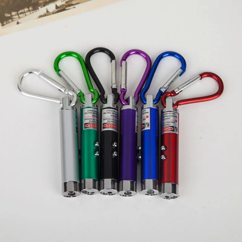 

12pcs/lot 3 in 1 Multi Color LED Mini Flashlight Torch with Carabiner Key Chain Red Laser Pointer Flashlight Mini Money Detector