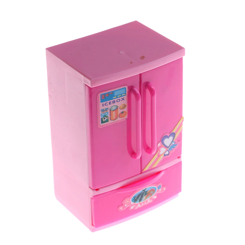 1Pcs Model Household Kid Birthday Gift Kitchen Double Door Mini Refrigerator Educational Toyin