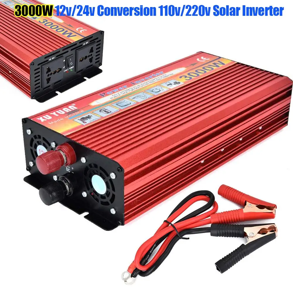 

Portable 3000W DC 12V/24V to AC 110V/220V Car LED Power Inverter Charger Converter ALI88
