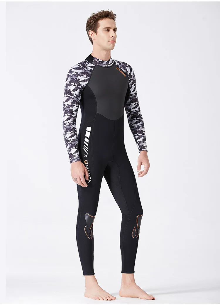 DIVE&SAIL Men Women One-piece Camo Wetsuits 3mm Neoprene+Shark Skin+Lycra Swimming Surfing Diving Suits High Elastic Swimwear