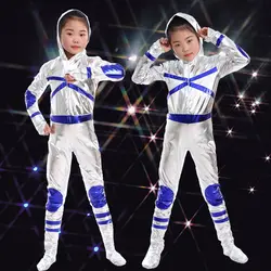 Детская аниме, драмы робот этап мультфильм костюмы для сцены ребенок астронавт скафандр современный Танцевальный костюм