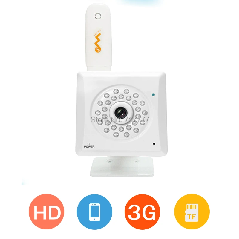1MP HD крытый мини 3 Г sim-карты беспроводной ip-камера plug &amp play p2p moion обнаружения
