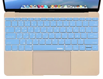 XSKN бренд арабский язык силиконовая клавиатура кожного покрытия для Macbook 1", макет США, черный, синий, розовый - Цвет: blue